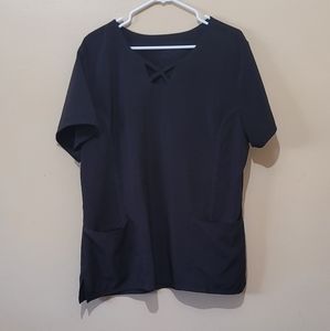 Perfect Stretch Black Scrub Top